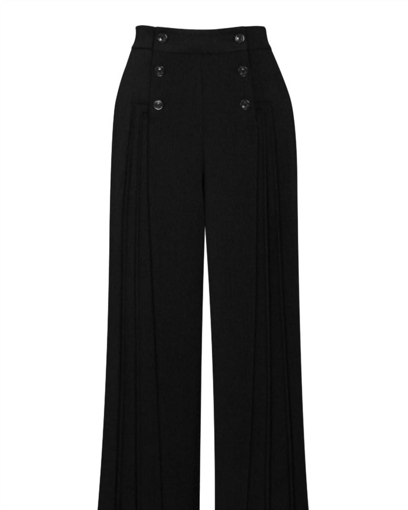 Front of a model wearing a size 20 Women'S Wide Leg Pants In Black in Black by CHIC STAR. | dia_product_style_image_id:347591
